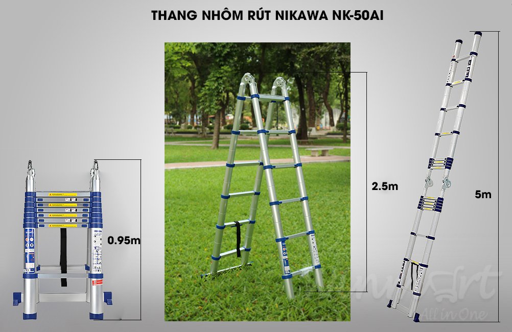 Thang nhôm rút đôi Nikawa-50AI