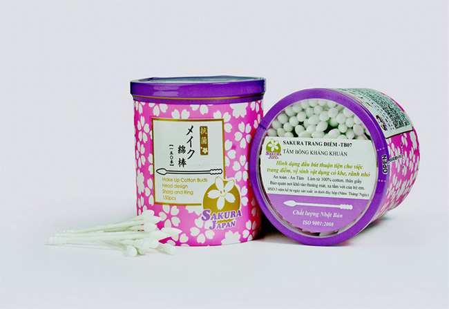 Combo 2 lọ Tăm bông Sakura tẩy trang kháng khuẩn(150que/lọ) TB07