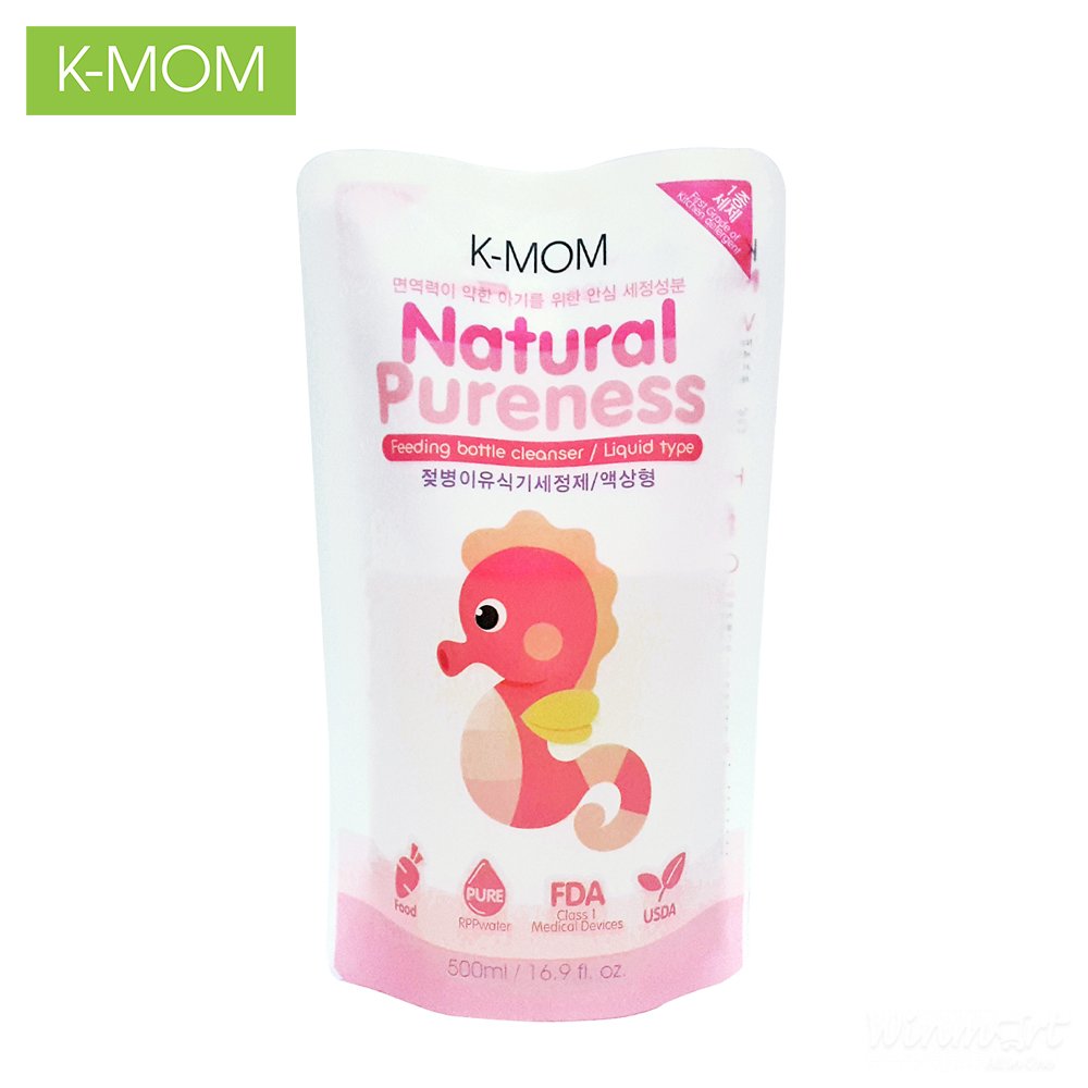 Nước rửa bình & rau quả hữu cơ K-Mom Hàn Quốc dạng túi 500ml