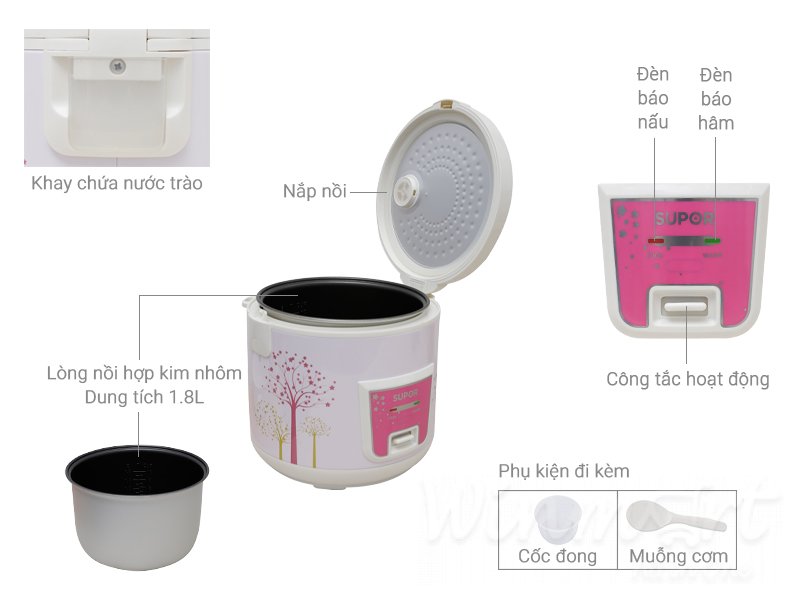 Nồi cơm điện lồng nồi chống dính Comfort 1.8L SRC922 - Winmart.onl
