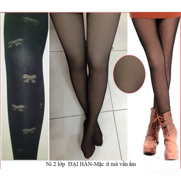 Quần Nỉ 2 lớp đại hàn, kín ngón chân 2 màu đen và nâu