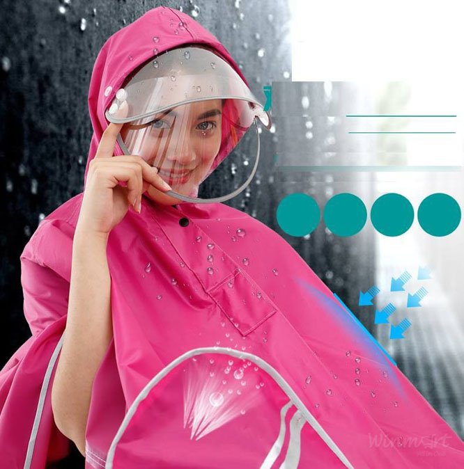 Áo mưa phản quang 2 đầu có kính che mặt tiện lợi tại Winmart.onl