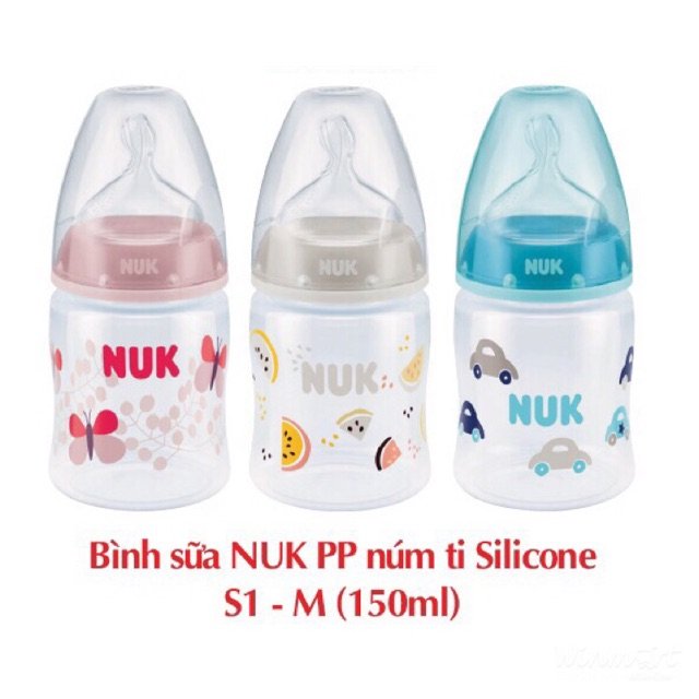 Bình sữa NUK PP 150ml núm ti Silicone S1 - M an toàn và tiện dụng cho bé