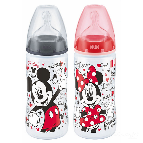 Bình sữa NUK PP Mickey 300ml núm ti Silicone S2 - M hàng chính hãng