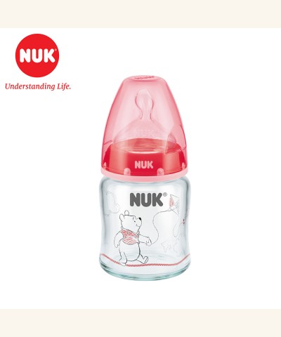 Bình sữa NUK thủy tinh Disney 120ml núm ti Silicone S1 - M