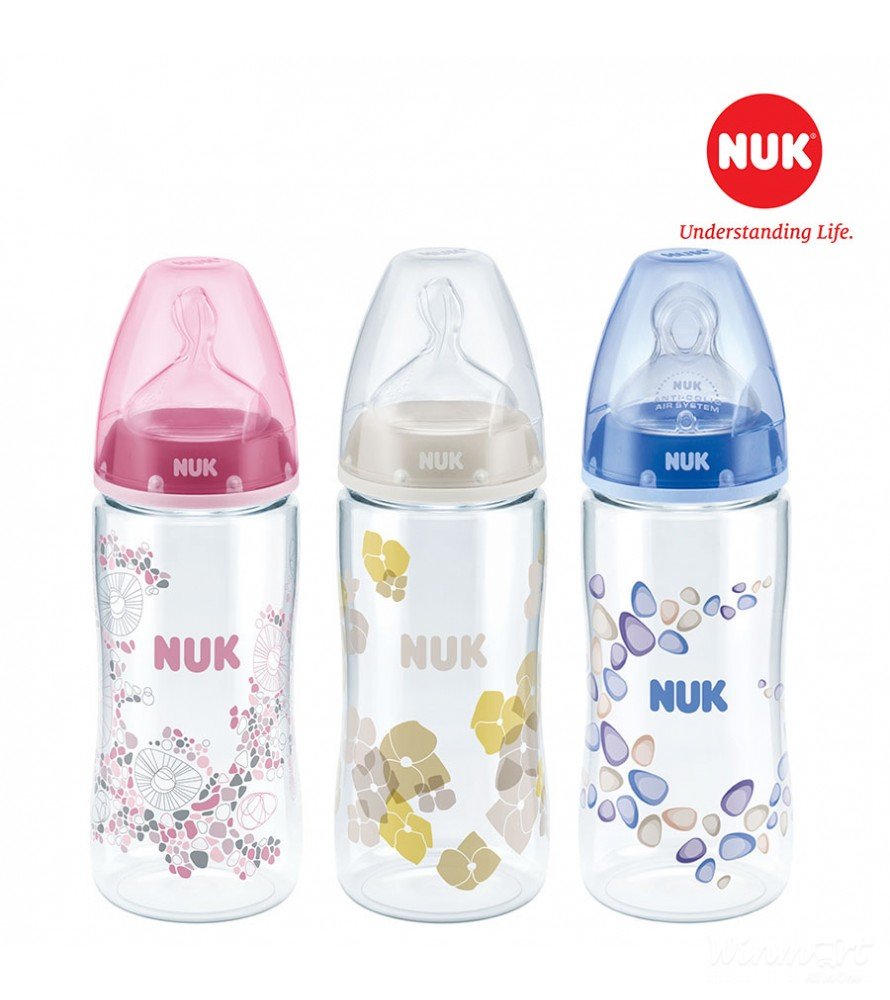 Bình sữa Nuk PA 300ml núm ti Silicone S1 - M an toàn cho bé