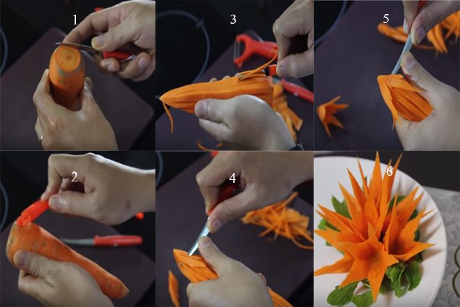 Cách tỉa hoa ly bằng cà rốt